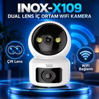 INOX-X109 DUAL LENS İÇ ORTAM WİFİ KAMERA ÇİFT KAMERA 3+3 MP  TOP 6MP BAKICI   